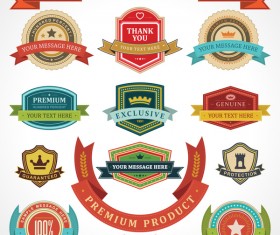 Ribbon with retro labels vector