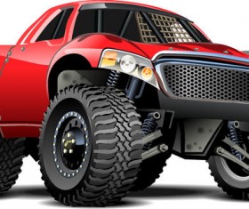 SUV monster cars cartoon vector material 01