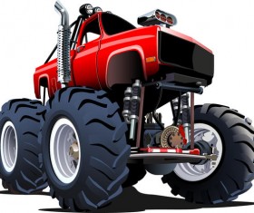 SUV monster cars cartoon vector material 04