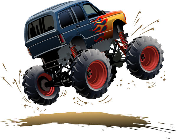 SUV monster cars cartoon vector material 05