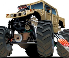 SUV monster cars cartoon vector material 10