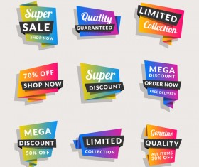 Sale origami banners with shopping tags vector 08