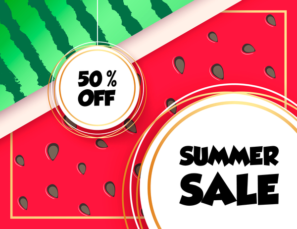 Sales discount summer poster vector 01