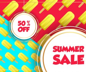 Sales discount summer poster vector 04