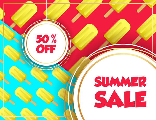 Sales discount summer poster vector 04