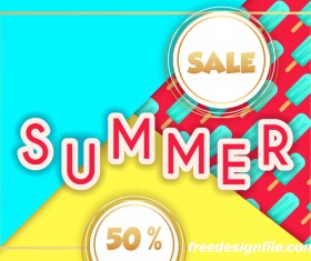 Sales discount summer poster vector 05