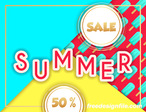 Sales discount summer poster vector 05