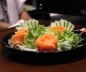 Salmon Vegetable Salad Stock Photo