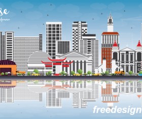 San Jose city landscape vectors