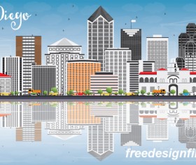 San diego city landscape vectors
