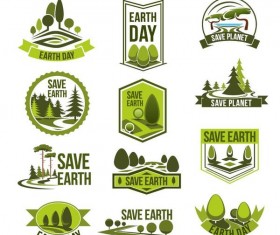Save earth logos design vector