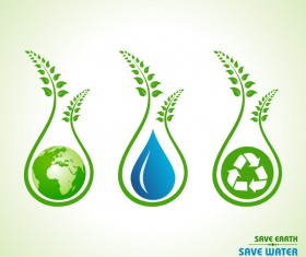Save environment design vector material 09