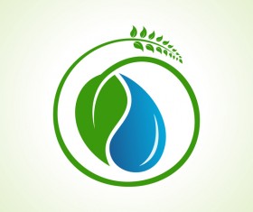 Save water with Eco design logo vector 01