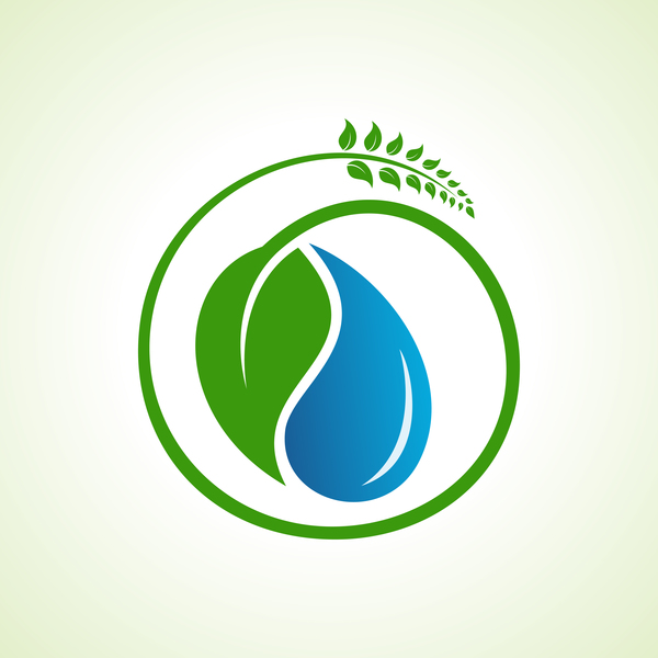Save water with Eco design logo vector 01