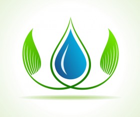 Save water with Eco design logo vector 02