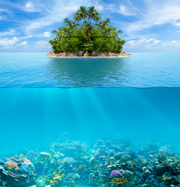 Sea islands and the underwater world Stock Photo 01
