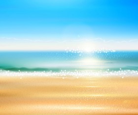 Sea with beach and cloud background vector free download