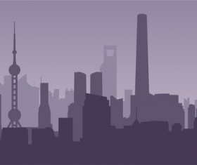 Shanghai city skyline vector