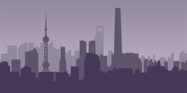 Shanghai city skyline vector