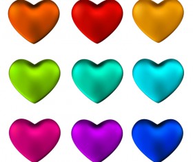 Colored dream heart design vector 01 free download