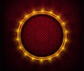 Shiny light frame with red metal background vector