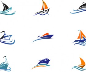 Ship colored logos vector