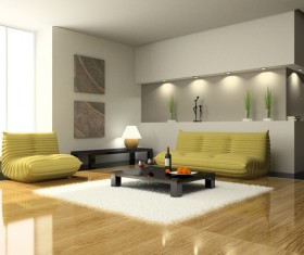 Simple and stylish living room Stock Photo