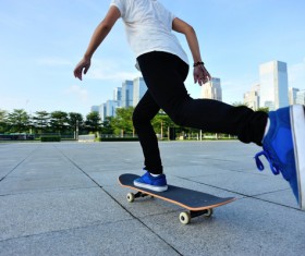 Skateboarding teenager Stock Photo 01
