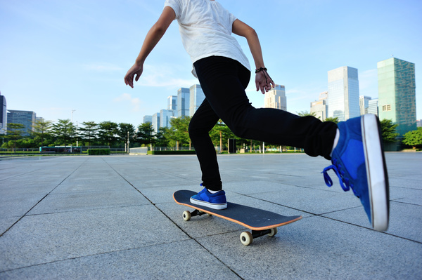 Skateboarding teenager Stock Photo 01