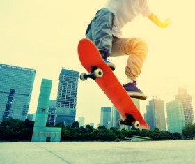 Skateboarding teenager Stock Photo 02