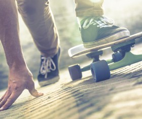 Skateboarding teenager Stock Photo 04