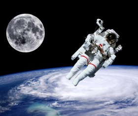 Space Walking astronauts Stock Photo 02