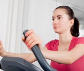 Stair machine fitness girl Stock Photo 02
