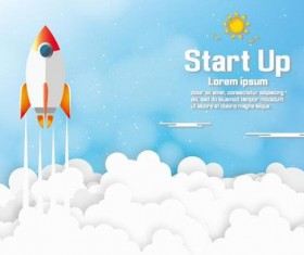 Start up timeline cartoon background vector