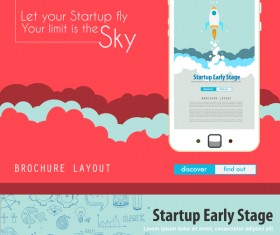 Startup fly modern infgraphic vector material 03