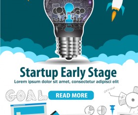 Startup fly modern infgraphic vector material 05