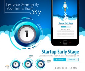Startup fly modern infgraphic vector material 09
