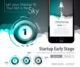 Startup fly modern infgraphic vector material 10