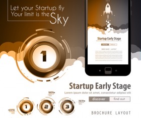 Startup fly modern infgraphic vector material 11