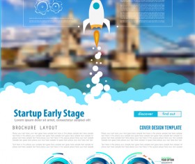 Startup fly modern infgraphic vector material 13