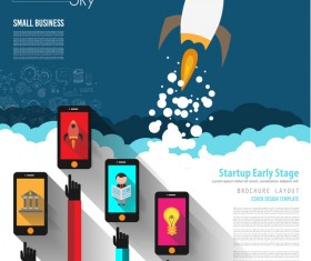 Startup fly modern infgraphic vector material 15