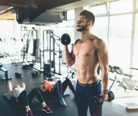 Stock Photo Dumbbell fitness trainer