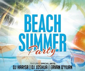 Summer Beach Party Flyer Poster PSD template