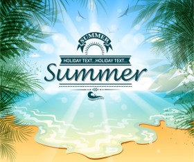 Summer holiday beach poster vector design 01