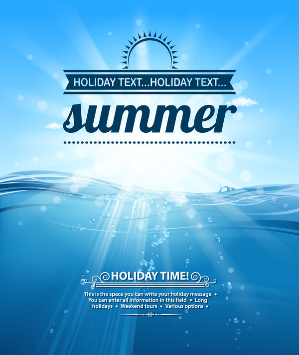 Summer holiday beach poster vector design 02