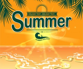 Summer holiday beach poster vector design 04