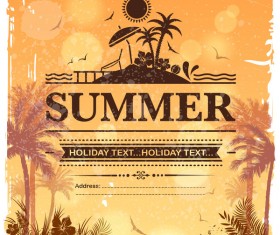 Summer holiday beach poster vector design 07