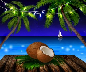 Summer holiday island travel background vector