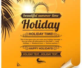 Summer holiday paper poster vector material