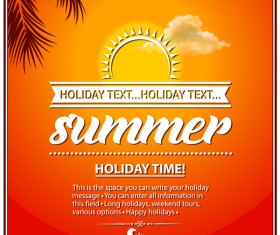 Summer holiday sunrise poster vectors 01